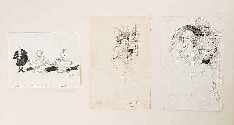 Carl Larsson, "Pennteckningar till Anna Maria Lennergrens samlade skaldeförsök" (Drawings for Anna Maria Lenngrens collected poems).