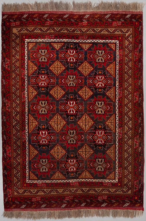 A CARPET, Afghan/Turkmen, around 287 x 207 cm (The ends have 4 - 5 cm flat weave on each side).