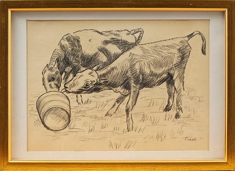 JOSEF FRANK, teckning, sign.