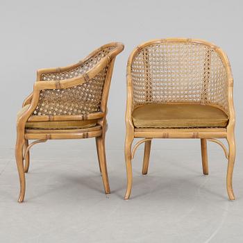 FÅTÖLJER, ett par, kolonialstil, 1960/70-tal.