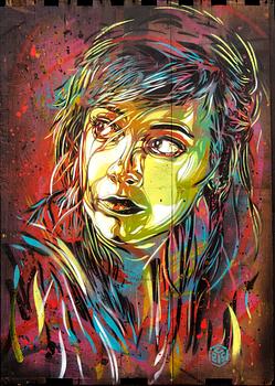 C215, akryl på trä, signerad.