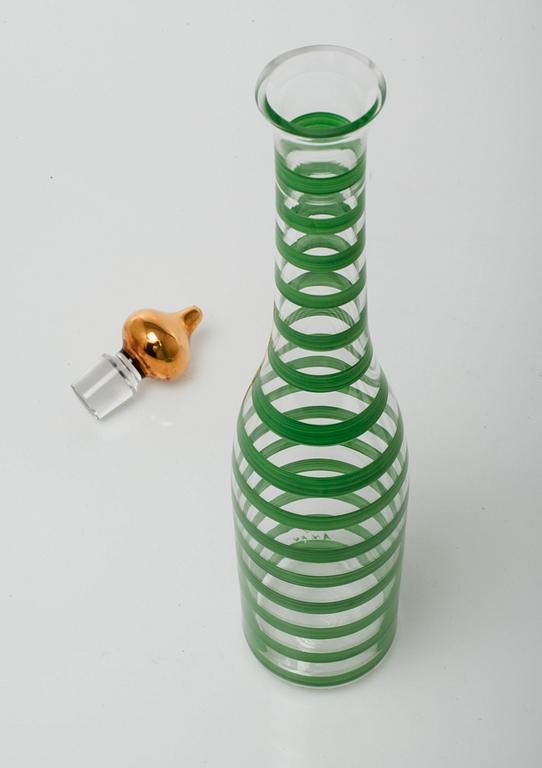 A glass "Clown" decanter by Anne Nilsson for Orrefors, 1980´s/90´s.