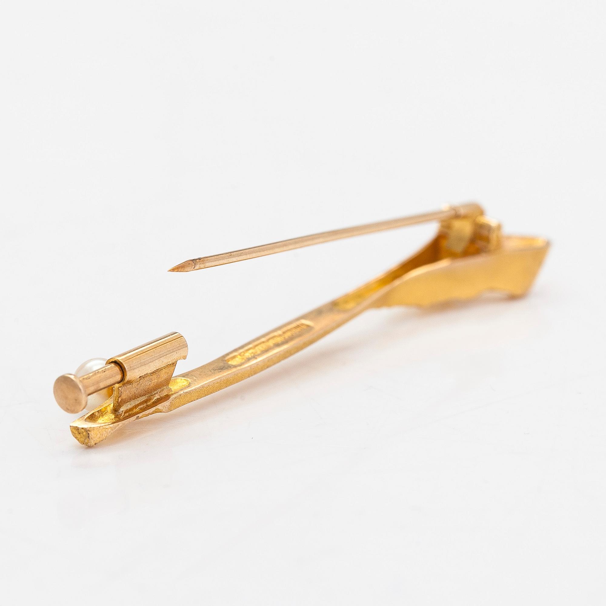 Björn Weckström, brosch "Hestia", 14K guld, Lapponia 1982.