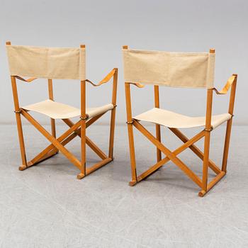 MOGENS KOCH, a pair of folding chairs, 'MK16', Denmark, second half of the 20th century.