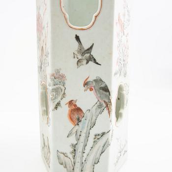 Two Chinese famille rose lanterns, one late Qing and one 20th century.