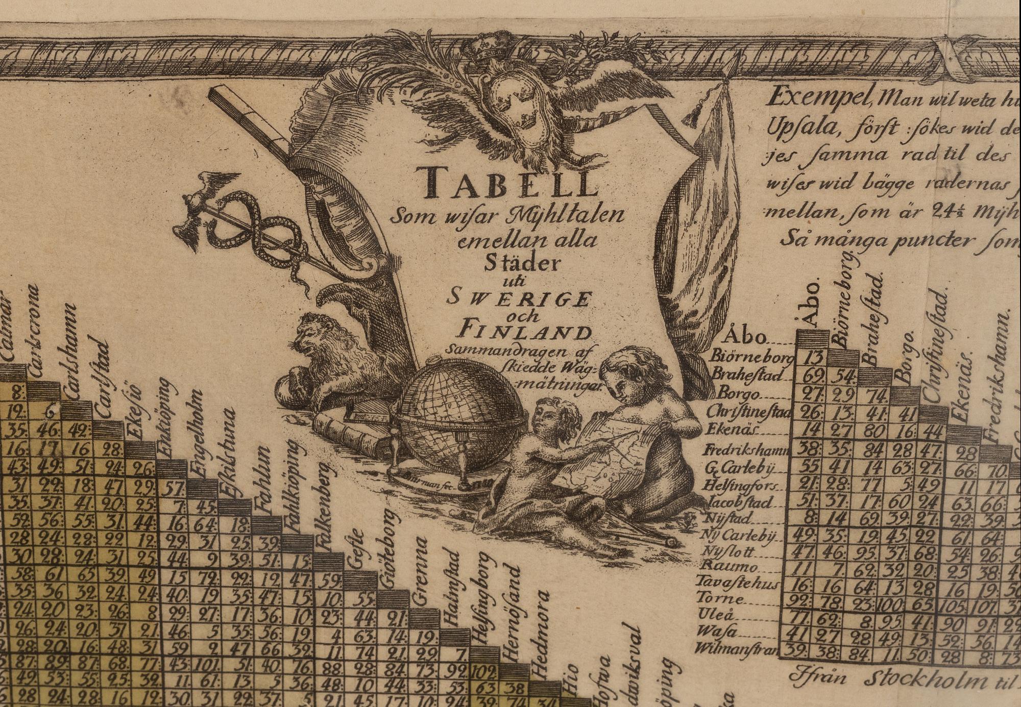 Carl Bergquist, handkolorerat kopparstick, 1700-talets mitt.
