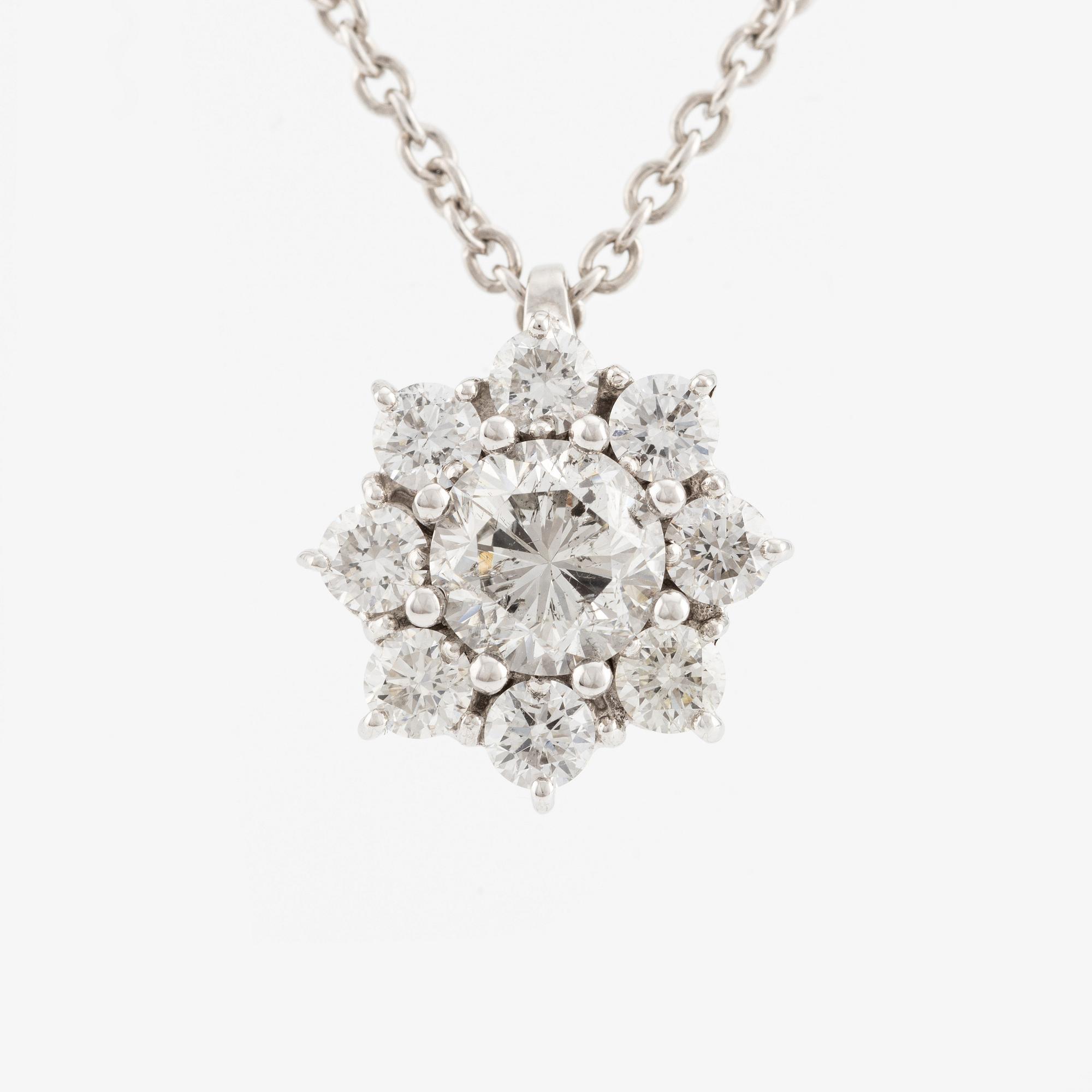 Brilliant cut diamond necklace.