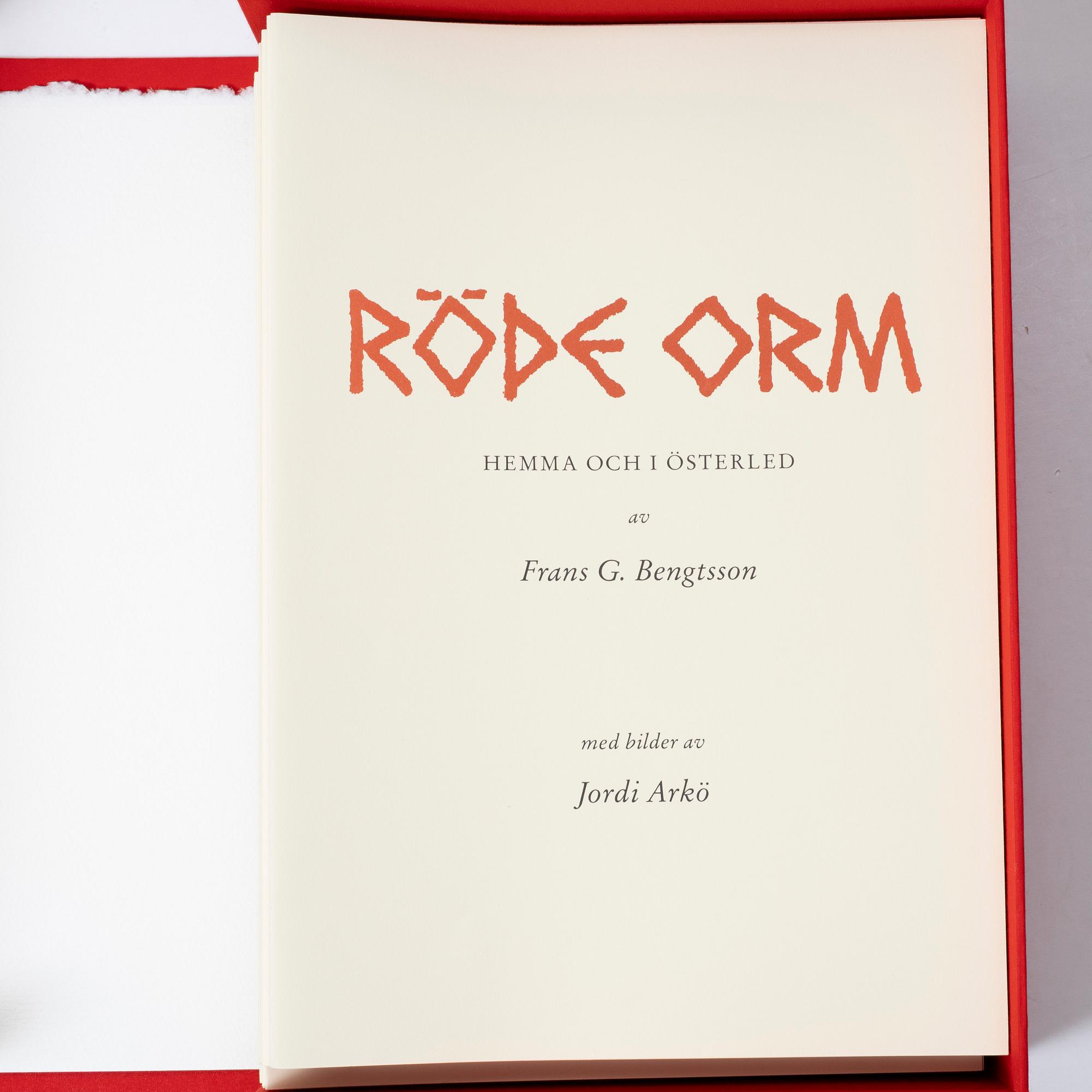 Jordi Arkö, Colour lithographic portfolios/bookworks, 2 pcs, "The Longships" by Frans G Bengtsson, 1991.