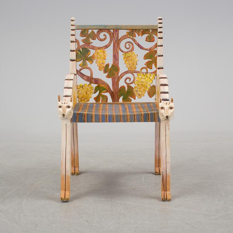 A chair by Gérard Rigot, France, signed and dated -92.