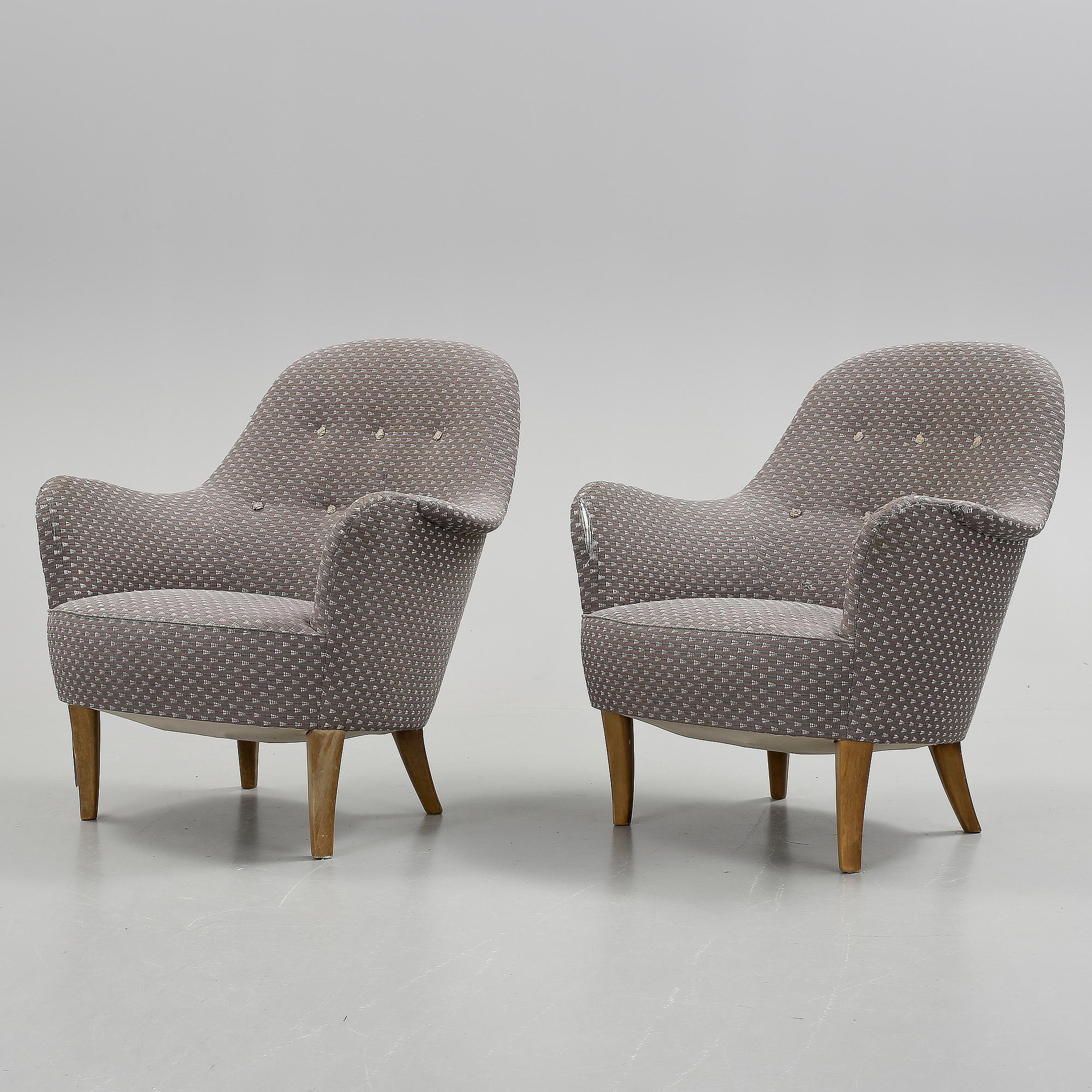 FÅTÖLJER, ett par, 1950/60-tal.