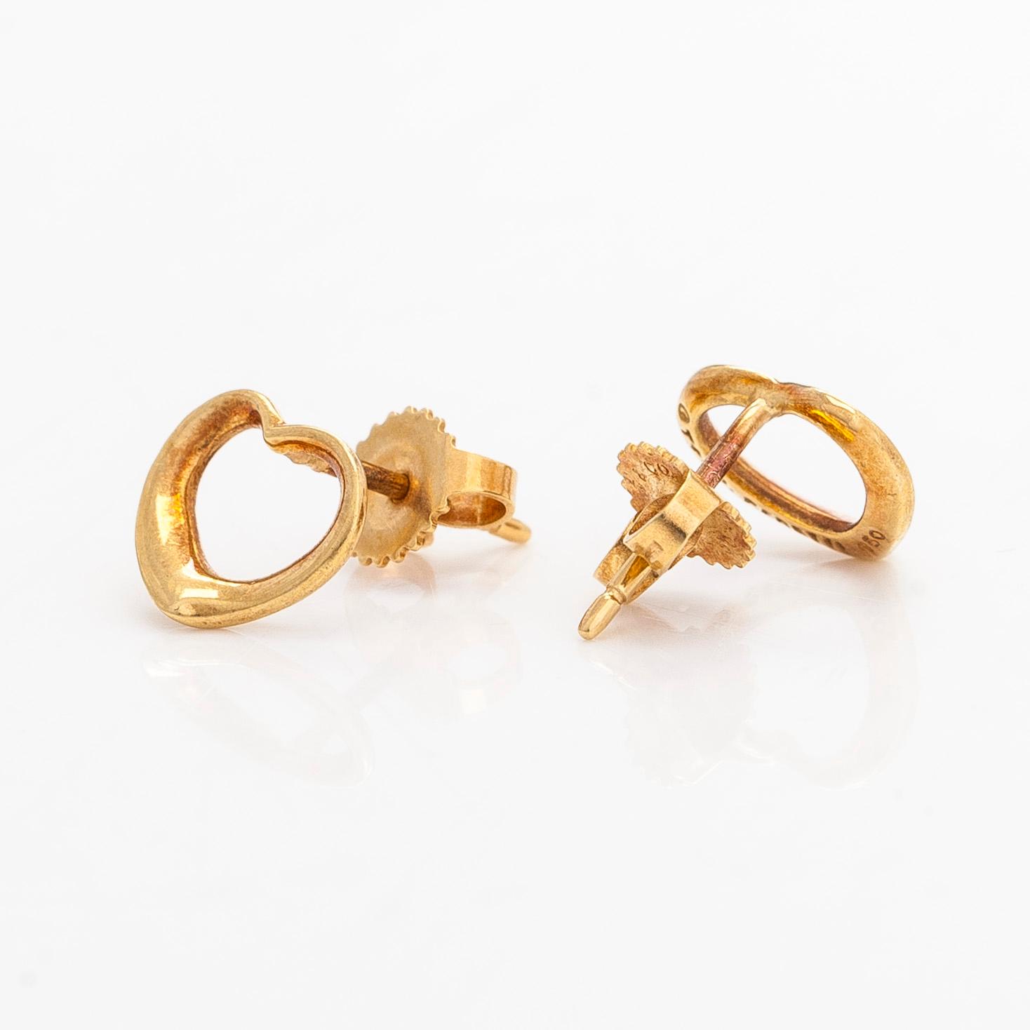 Tiffany & Co, Elsa Peretti, korvakorut, "Open Heart", 18K kultaa.