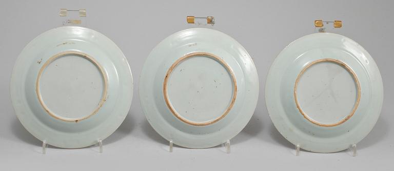 ASSIETTER, 6 st, porslin, Kina, 1800-tal.