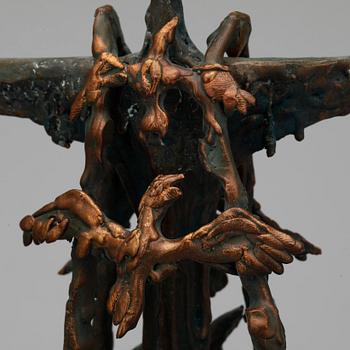 SKULPTUR, 2 st, brons, okänd konstnär, signerad o daterad 98.