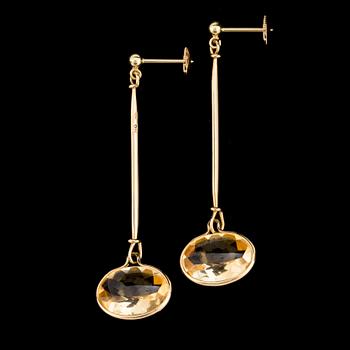 A pair of 'Savannah' earrings set with faceted citrines by Vivianna Torun Bülow Hübe for Georg Jensen, designed 2006.