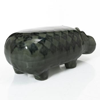 Lisa Larson, figurin, stengods, "Flodhäst" ur serien "Stora zoo", Gustavsberg.