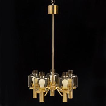 HANS-AGNE JAKOBSSON, a brass ceiling lamp, for Markaryd, 1960s.