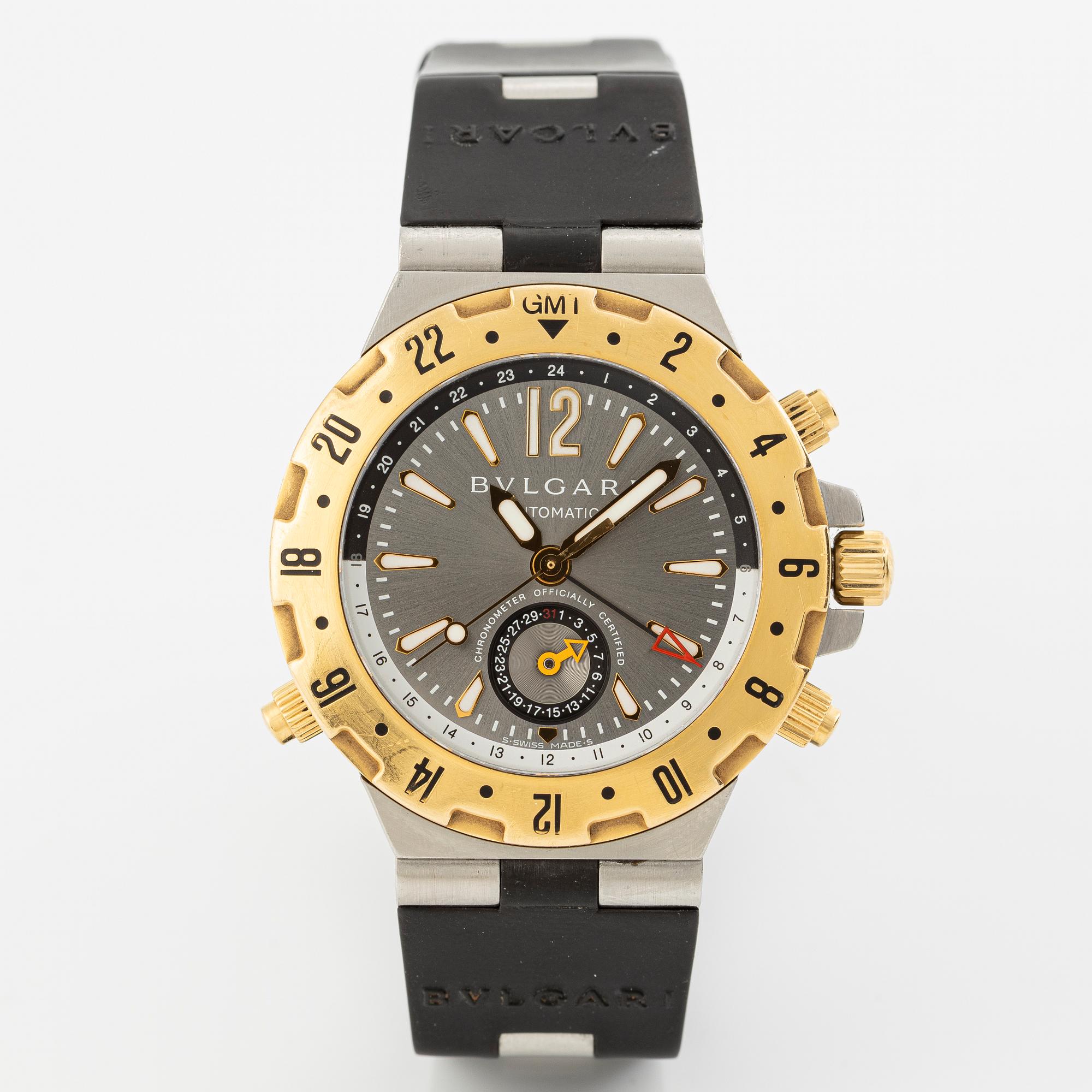 Bvlgari, Diagono GMT, wristwatch, 40 mm.