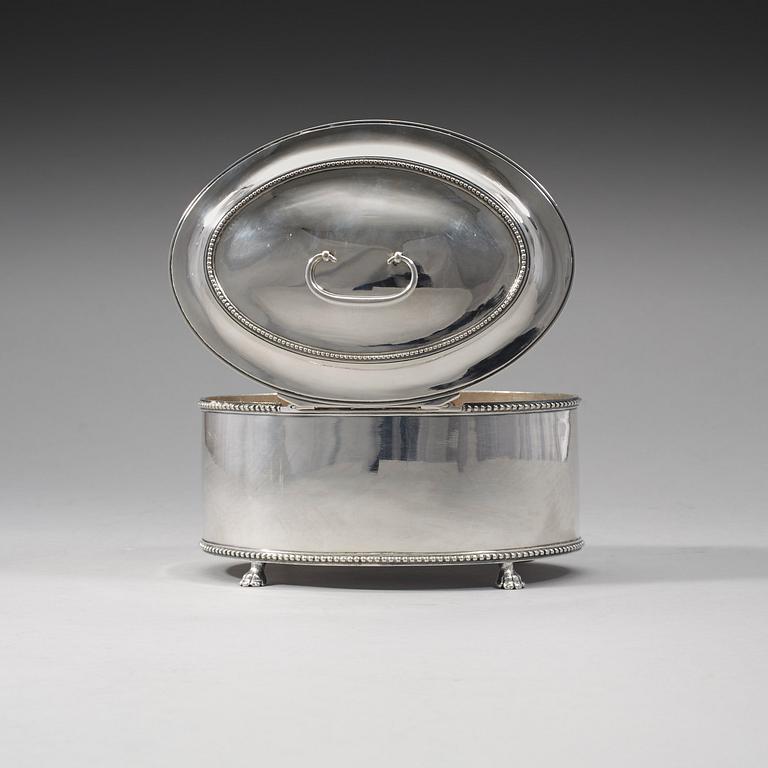 A Swedish 18th century silver suggar-box, Arvid Floberg, Stockholm 1795.