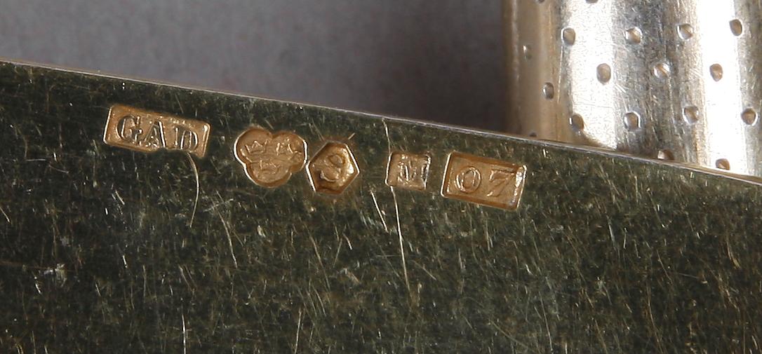 BESTICK, 18 delar, förgyllt silver, Gustaf Adolf Dahlgren Malmö, 1900-talets första kvartal.