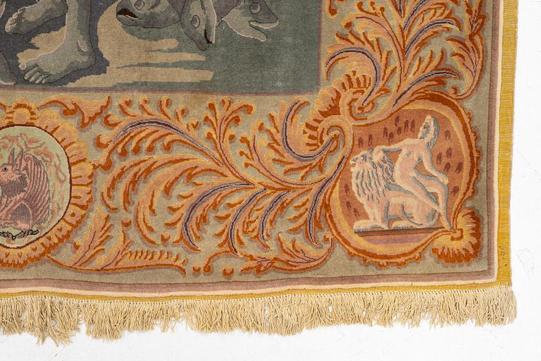 Matta, old figural Täbris, Västra Persien, ca 274 x 190 cm.