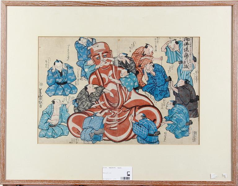 OKÄND KONSTNÄR, träsnitt, Japan, 1800/1900-tal.