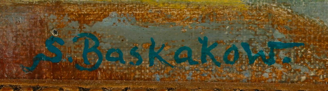 OKÄND KONSTNÄR, olja på duk, signerad S Baskakow.