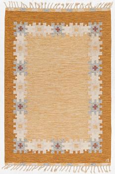 Ingegerd Silow, flatweave rug, signed IS, approx. 200 x 133 cm.