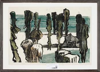 SVEN X:ET ERIXSON SAMT OKÄND KONSTNÄR, färglitografier, 2st. Sign.