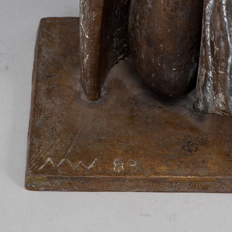 MARJATTA WECKSTRÖM, skulptur, brons, signerad MW samt daterad -83.