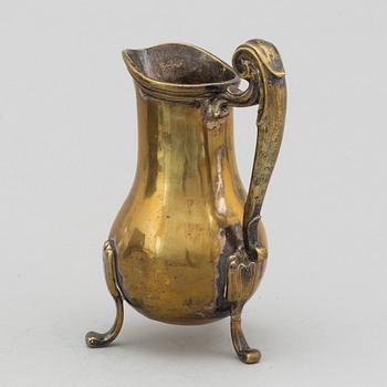 An 18th century bronze jug.