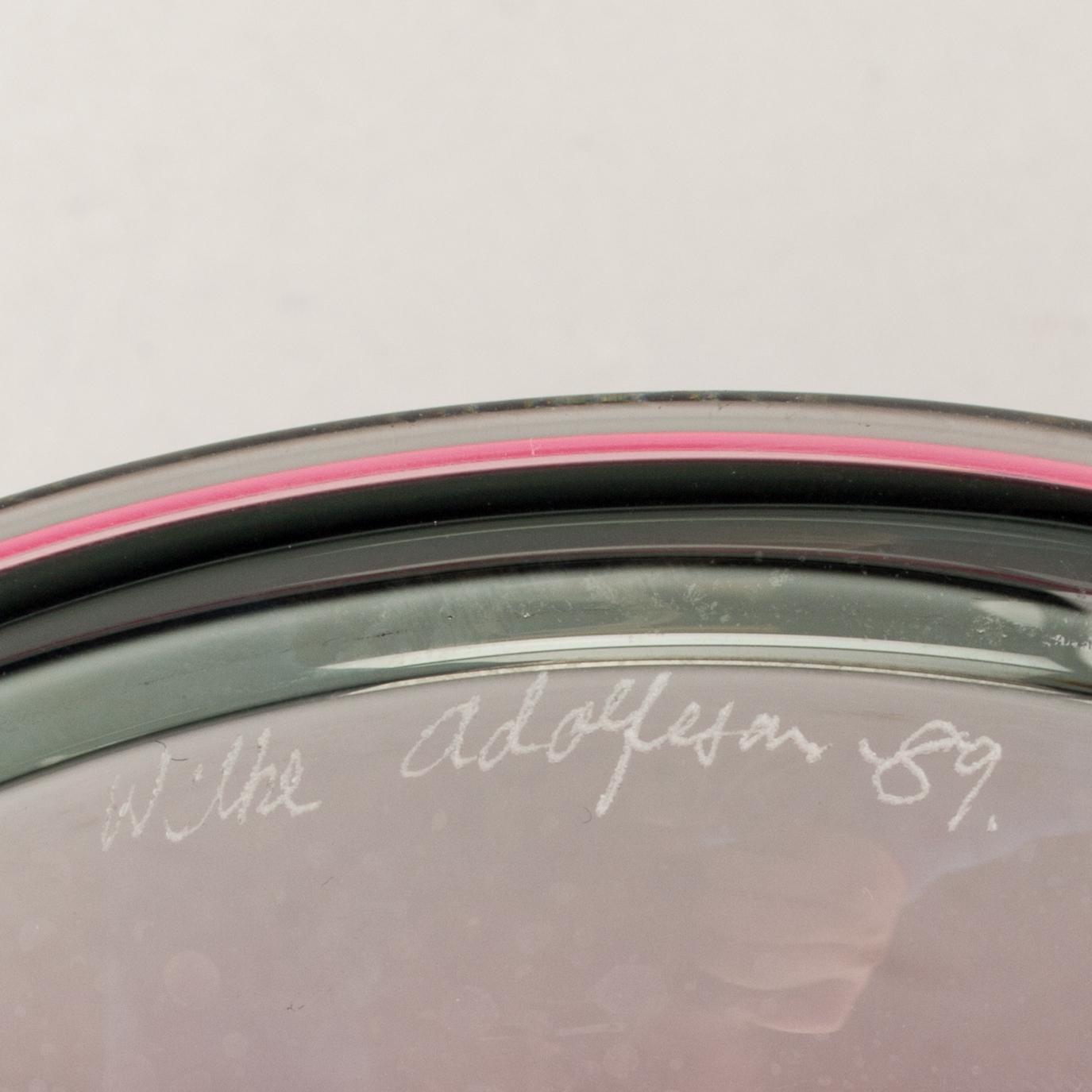 Wilke Adolfsson, bowl on foot signed and dated 89.