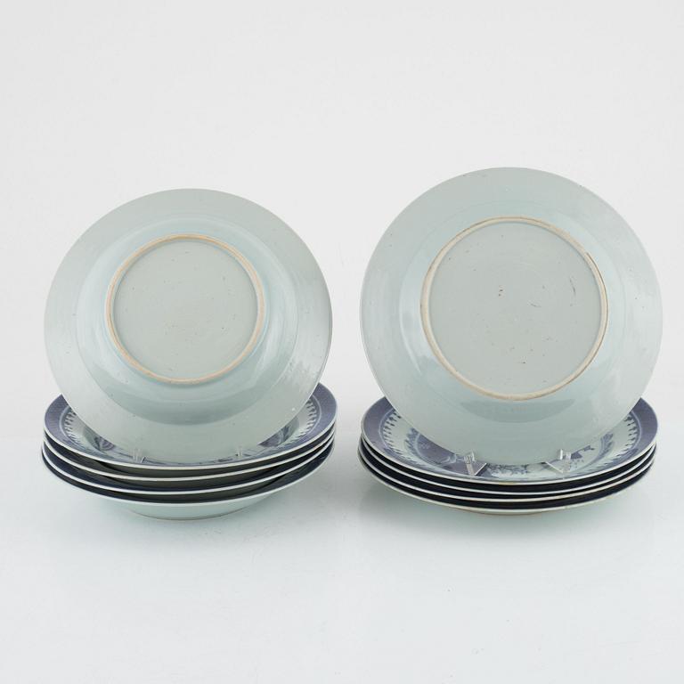 Tallrikar, 12 st, porslin, kina, Jiaqing (1796-1820).