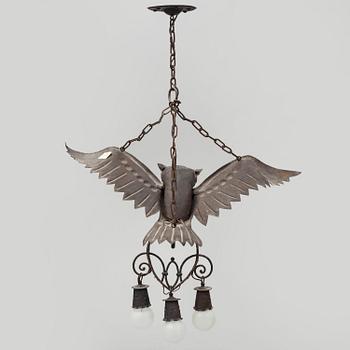 TAKLAMPA, koppar, jugend, 1900-talets början.