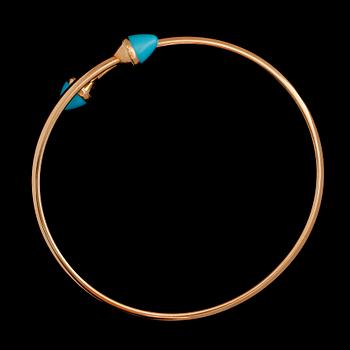ARMBAND, 18 k guld och turkoser, Alton 1966. Total vikt ca 10 g.