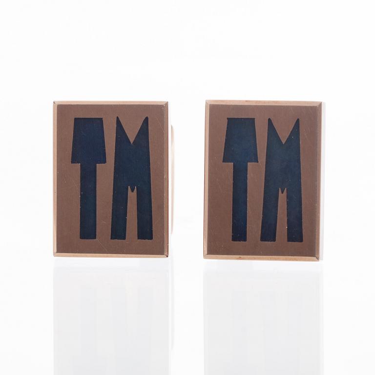 MANSCHETTKNAPPAR, 14K guld, spektrolit. Åbo 1972. Vikt totalt ca 30,4 g.