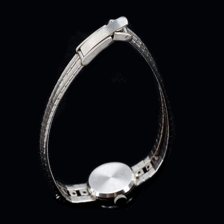 DAMARMBANDUR, 14 k vitguld med briljantslipade diamanter ca 0,20 ct, Provita. Vikt ca 18 g.