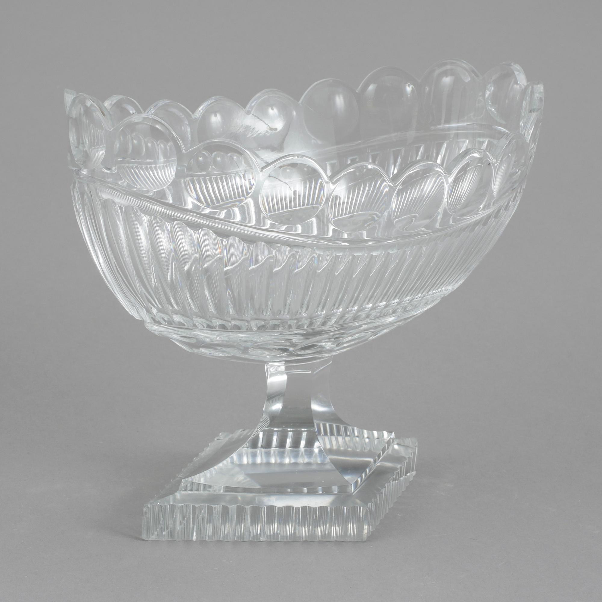 UPPSATSSKÅL, glas, sannolikt England/Irland, omkr år 1900.