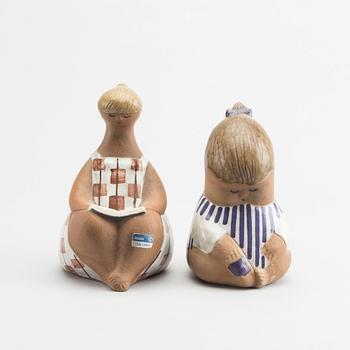 LISA LARSON, a set of two glazed stoneware figurines.