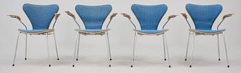 STOLAR, 4 stycken, "Sjuan", Arne Jacobsen, Fritz Hansen.