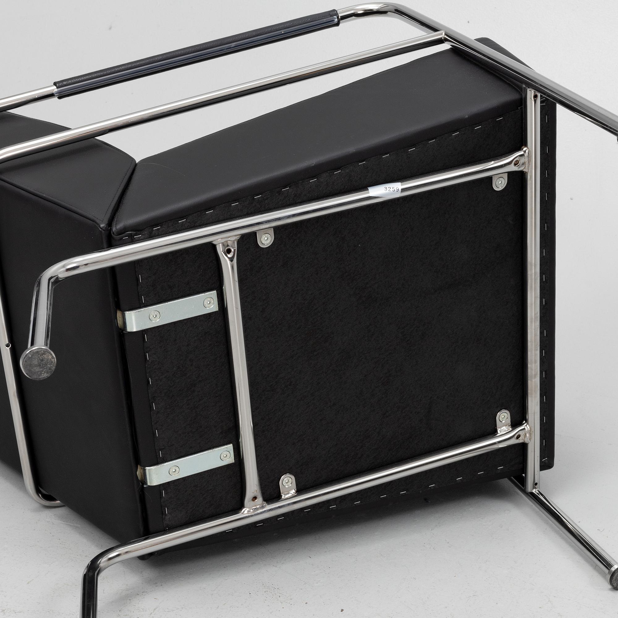 Gunilla Allard, a pair of leather upholstered 'Cinema' easy chairs, Lammhults.