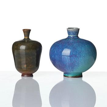 Berndt Friberg, a set of five stoneware vases and three bowls, Gustavsberg Studio 1969-76.