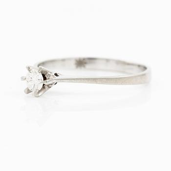Ring, solitaire ring, 18K white gold with brilliant-cut diamond.