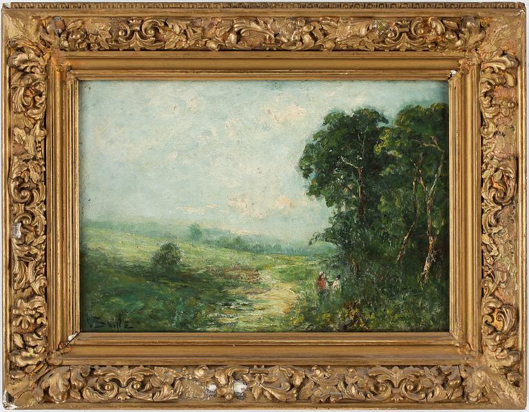 CHARLES WELLINGTON BOYLE, olja på pannå, signerad.