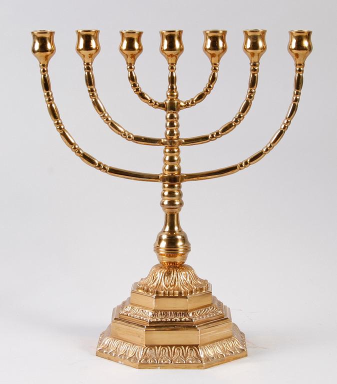 KANDELABER, mässing, 1900-tal.