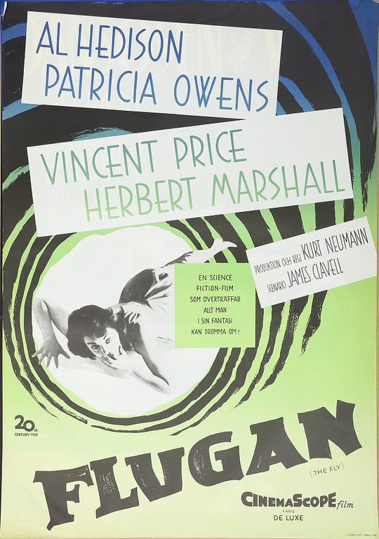 FILMAFFISCH, litografiskt tryck, "Flugan", 1958.