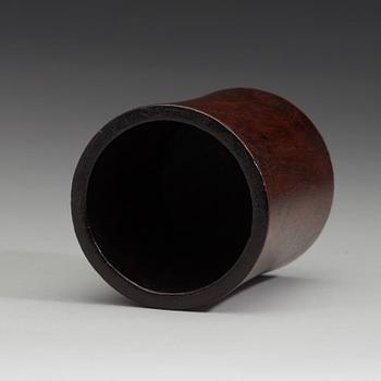 A wooden brush pot, Qing dynasty, (1644-1912).