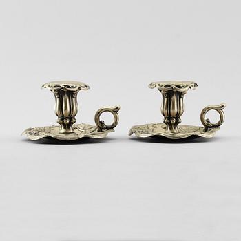 NATTLJUSSTAKAR, 1 par, nysilver, 1800-talets andra hälft.