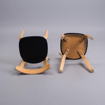ALVAR AALTO, stolar, 6 st, modell 69, Artek 1900-talets mitt.