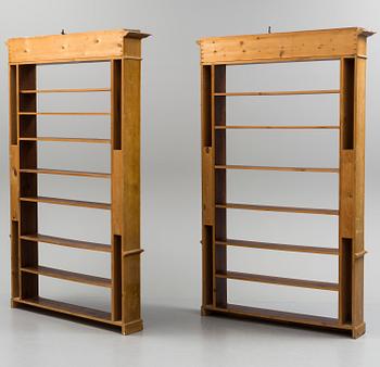 A pair of book shelves from ca 1900.