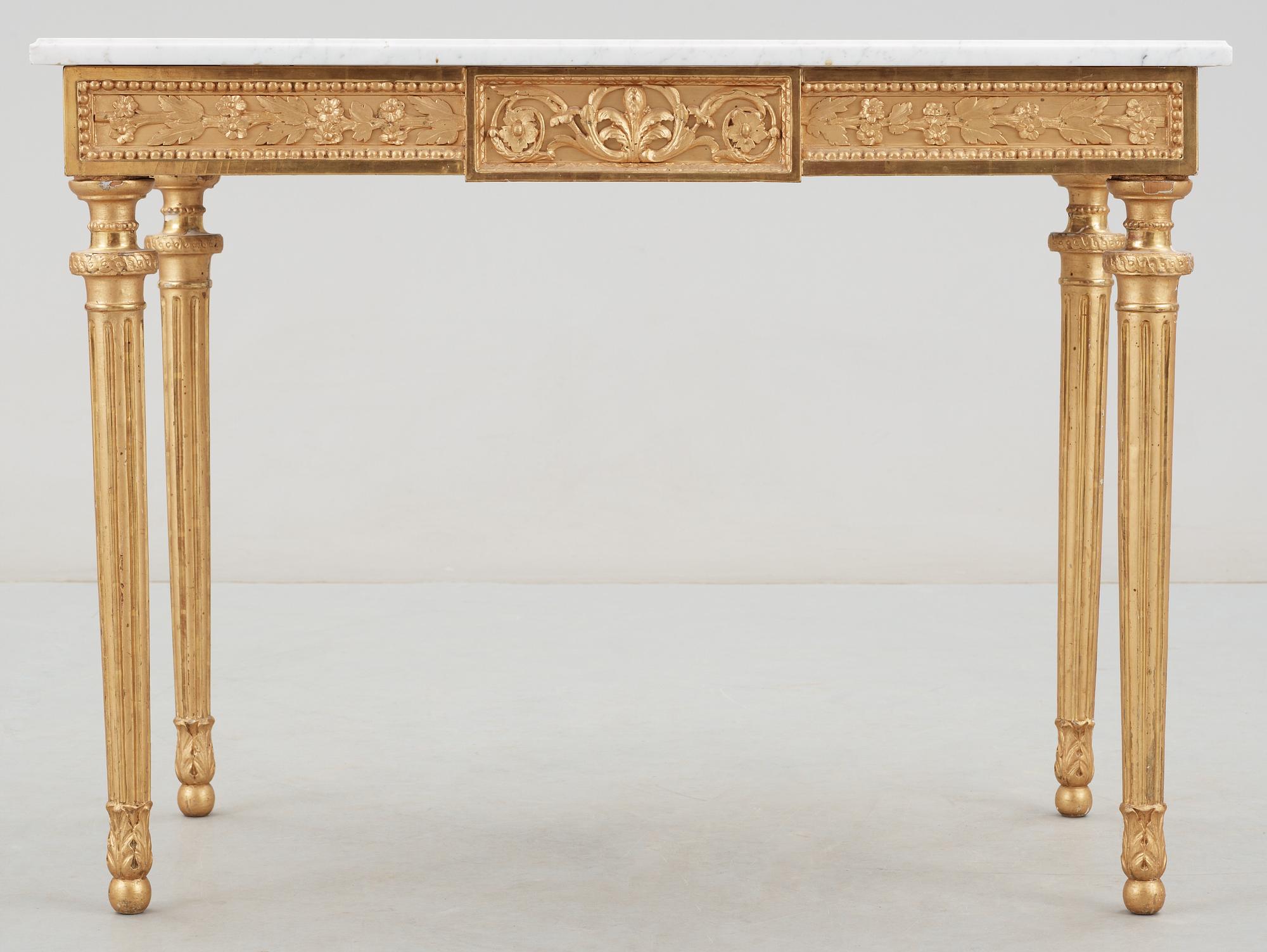 KONSOLBORD. Sengustavianskt stockholmsarbete i Pehr Ljungs art, 1700-talets slut.
